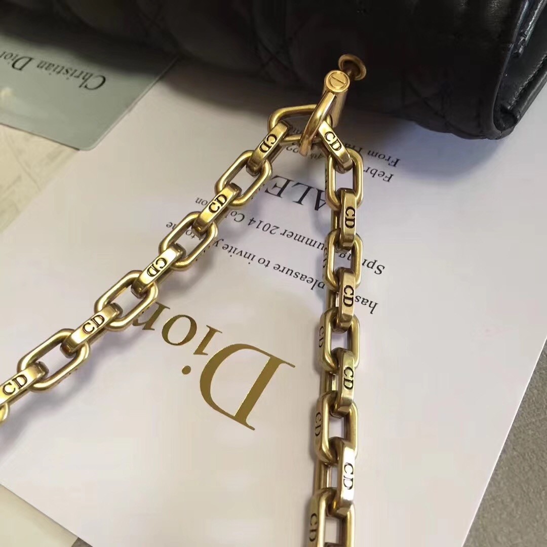 D*or D*oraddict flap bag in black lambskin
