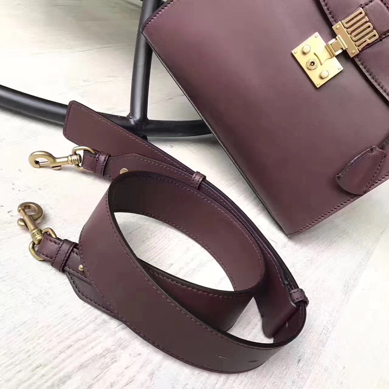 D*or D*oraddict tote bag in bordeaux calfskin