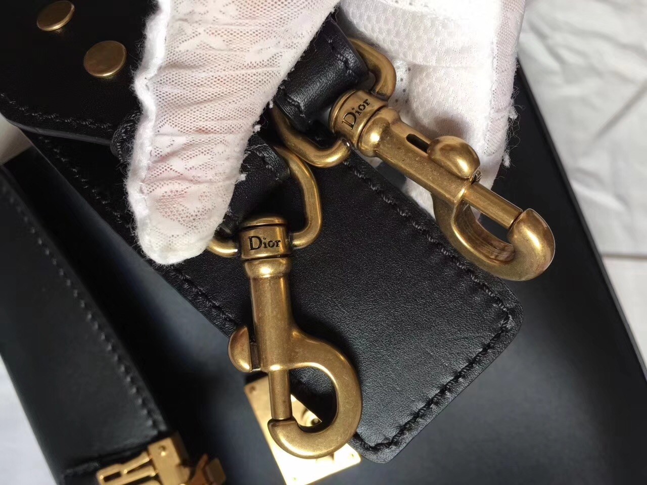 D*or D*oraddict tote bag in black calfskin