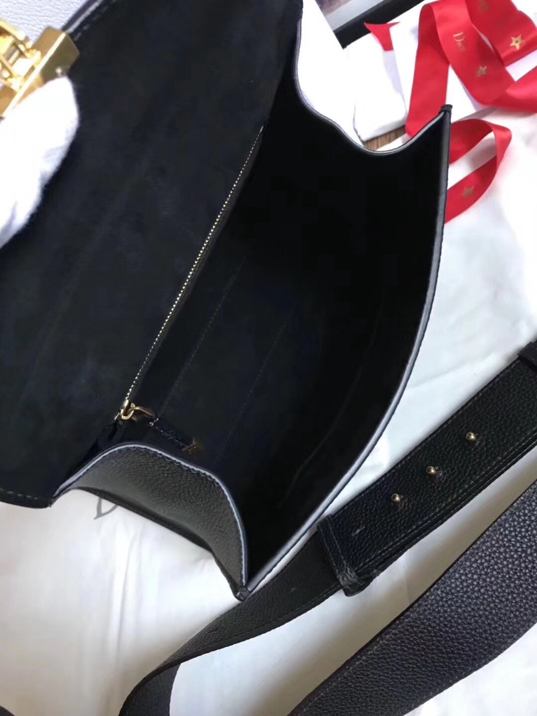 D*or D*oraddict tote bag in black grained leather