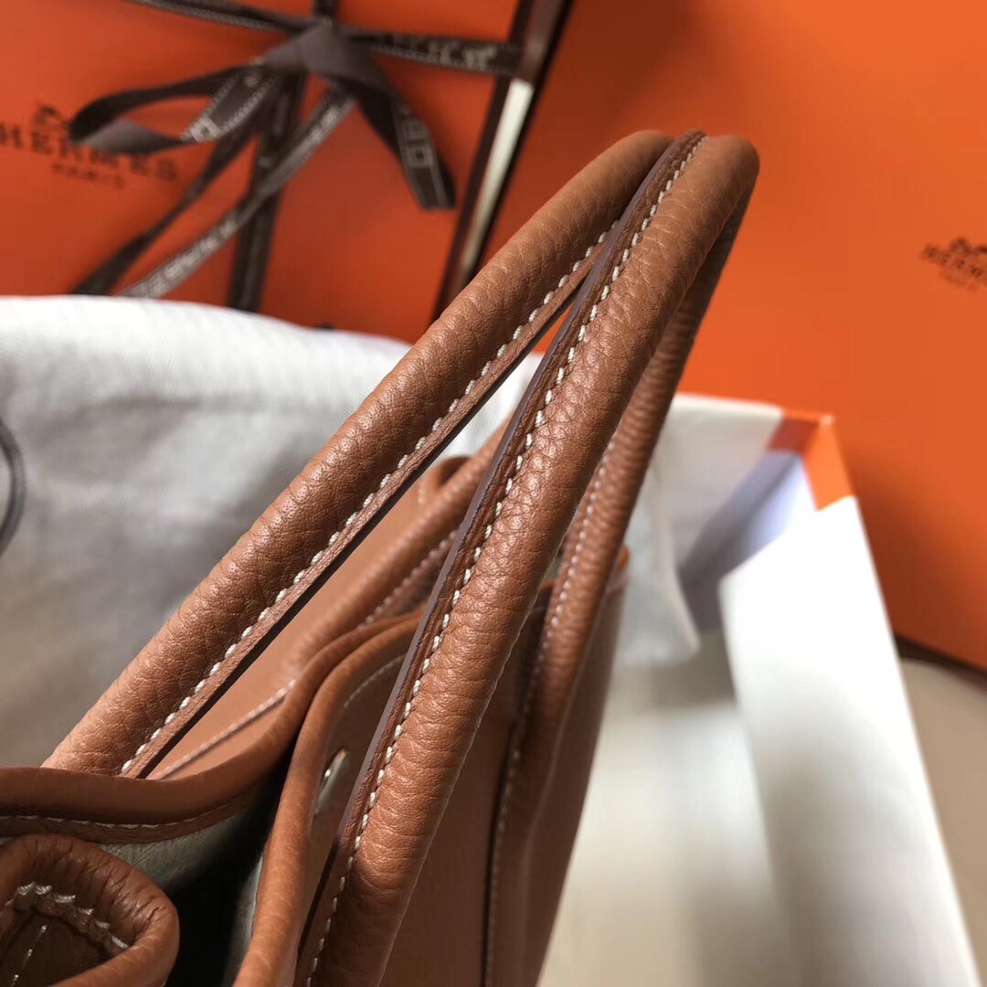 H**mes garden party 30 bag in gold clemence calfskin