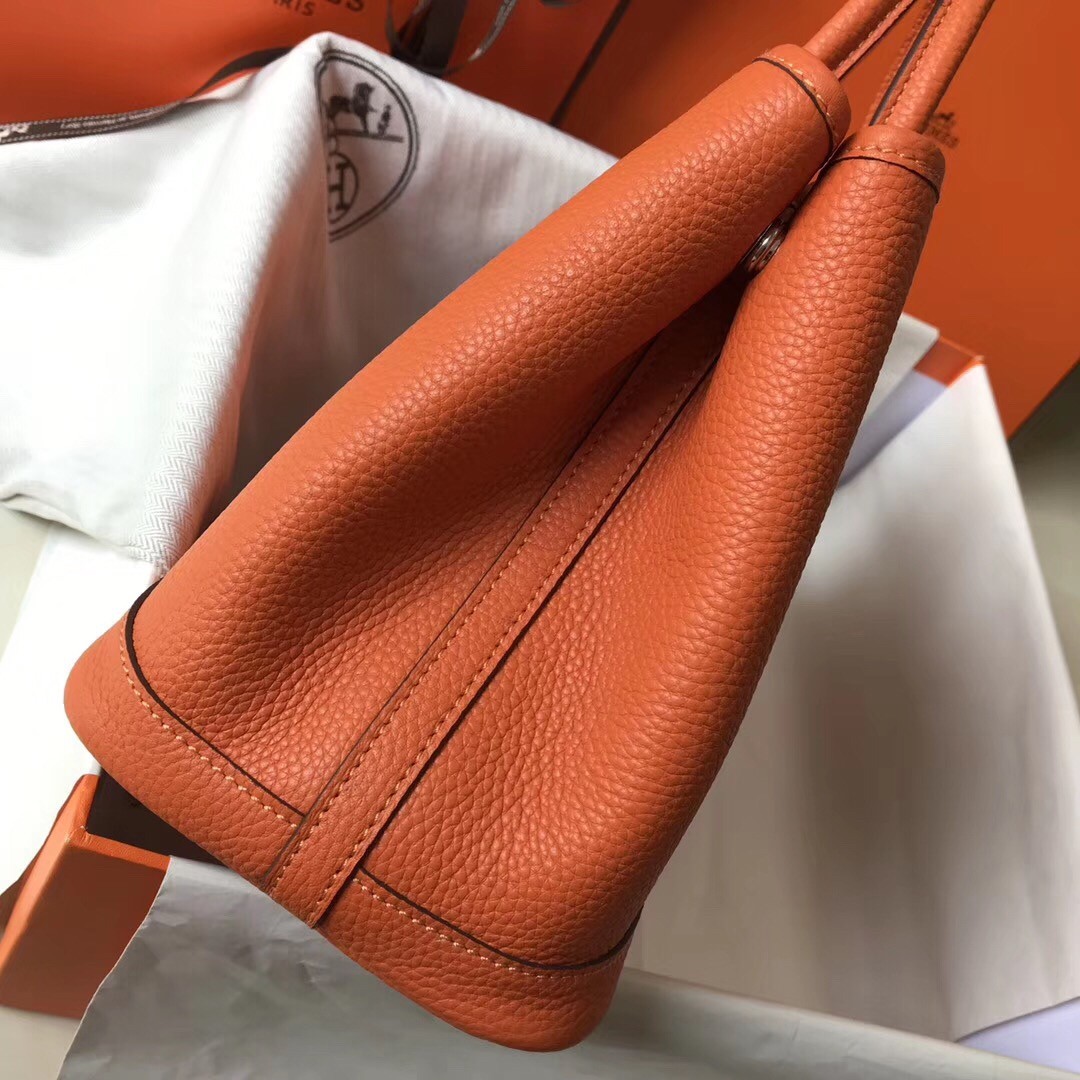 H**mes garden party 30 bag in orange clemence calfskin