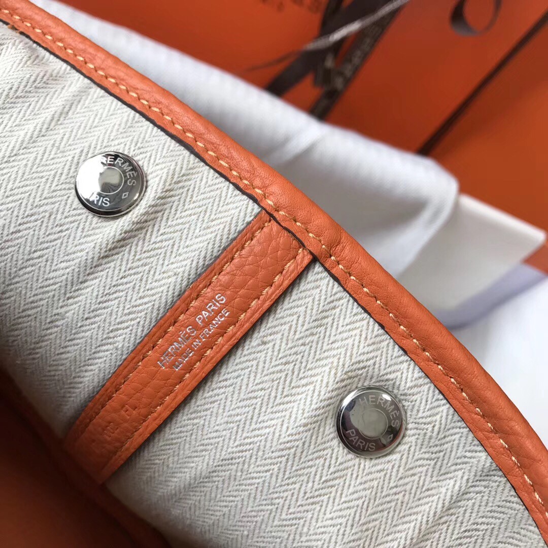 H**mes garden party 30 bag in orange clemence calfskin