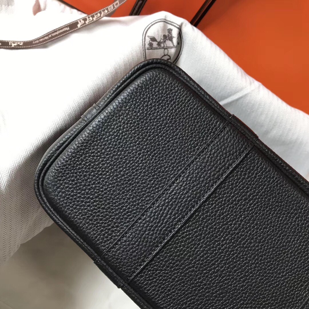 H**mes garden party 36 bag in black clemence calfskin