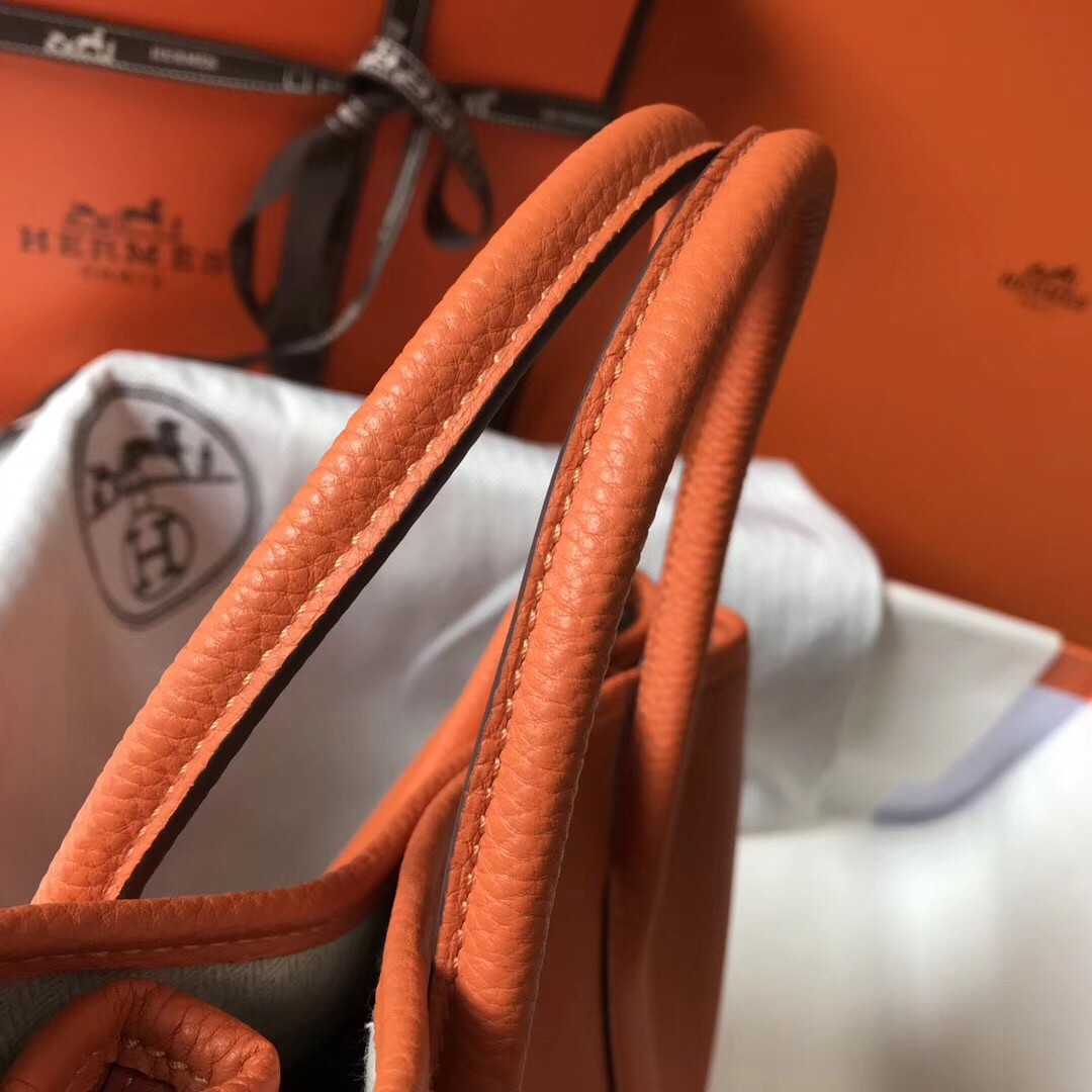 H**mes garden party 36 bag in orange clemence calfskin