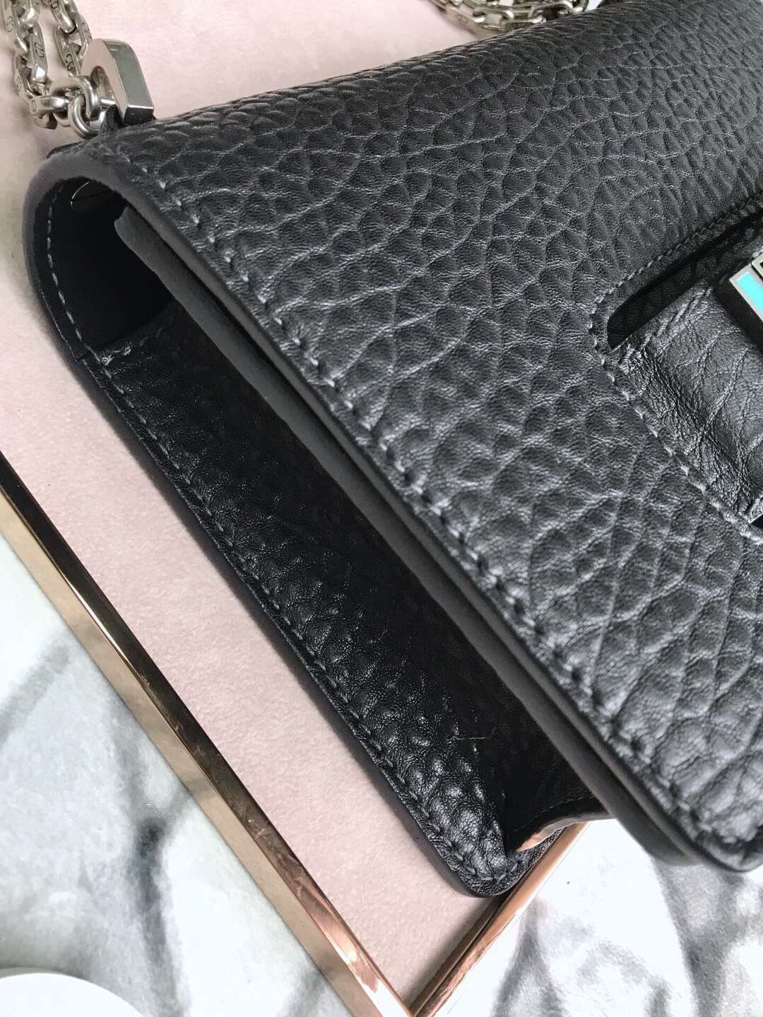 D*or j''aD*or flap bag in canyon grained lambskin