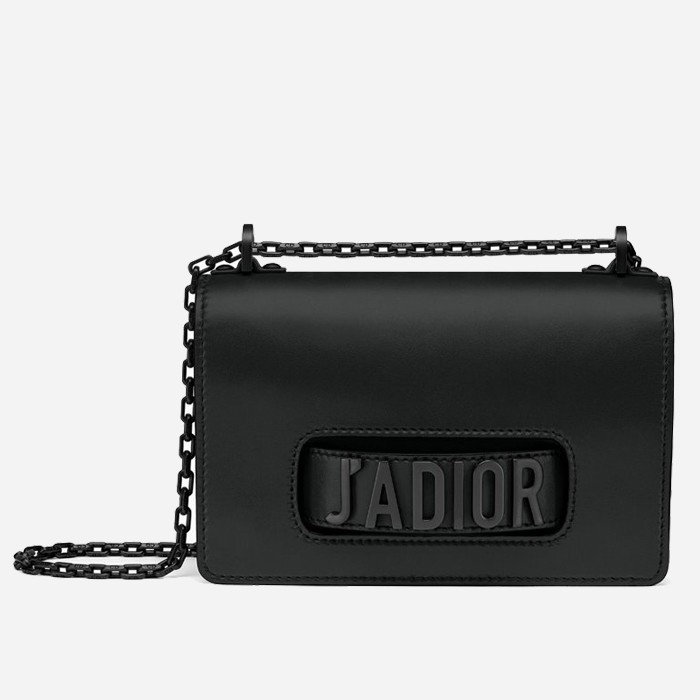 D*or j''aD*or flap bag in black ultra matte calfskin