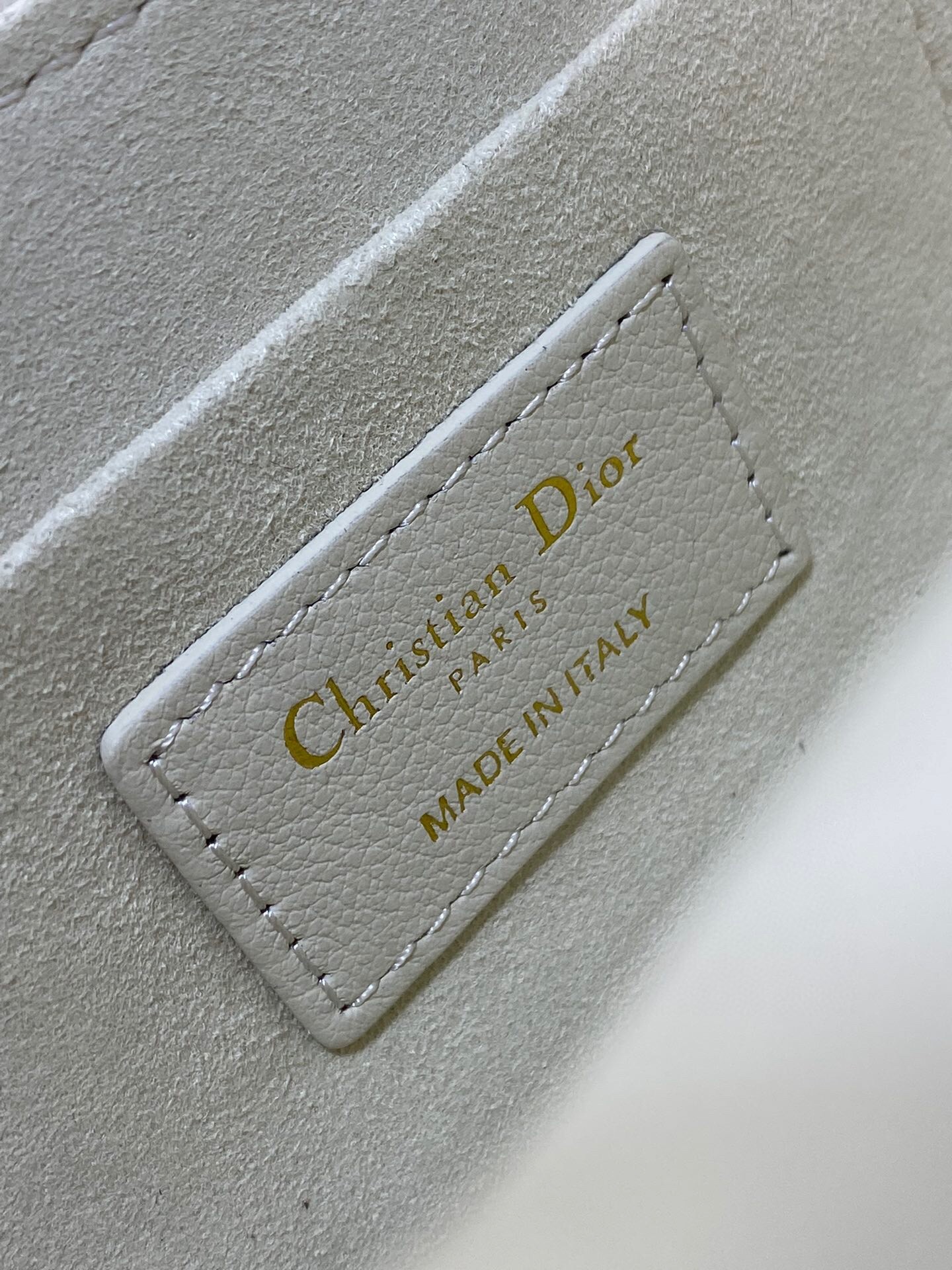 D*or mini jolie top handle bag in white cannage calfskin
