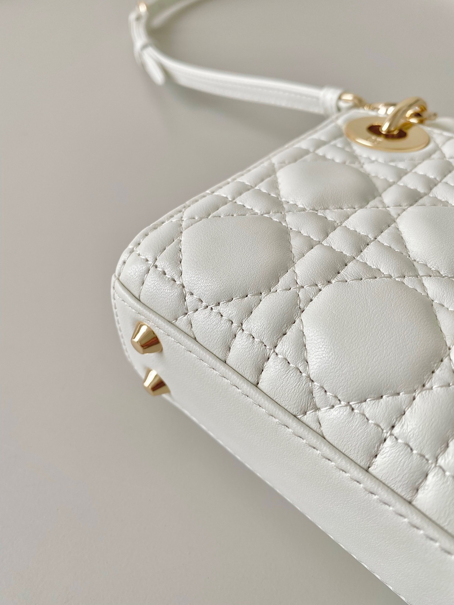 D*or lady D*or micro bag in white cannage lambskin