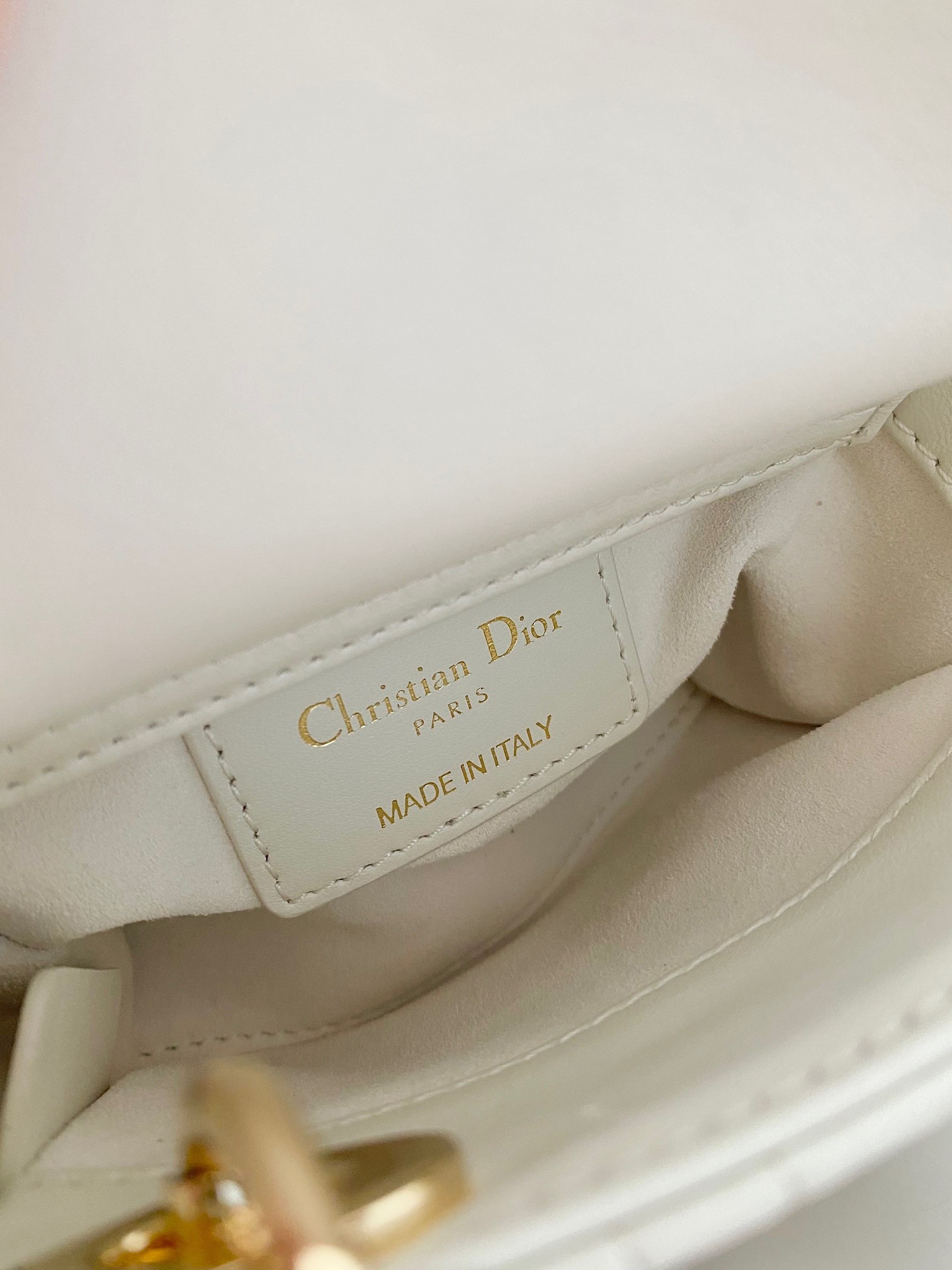 D*or lady D*or micro bag in white cannage lambskin