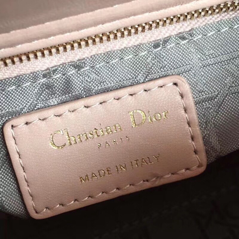 D*or mini lady D*or bag in poudre lambskin