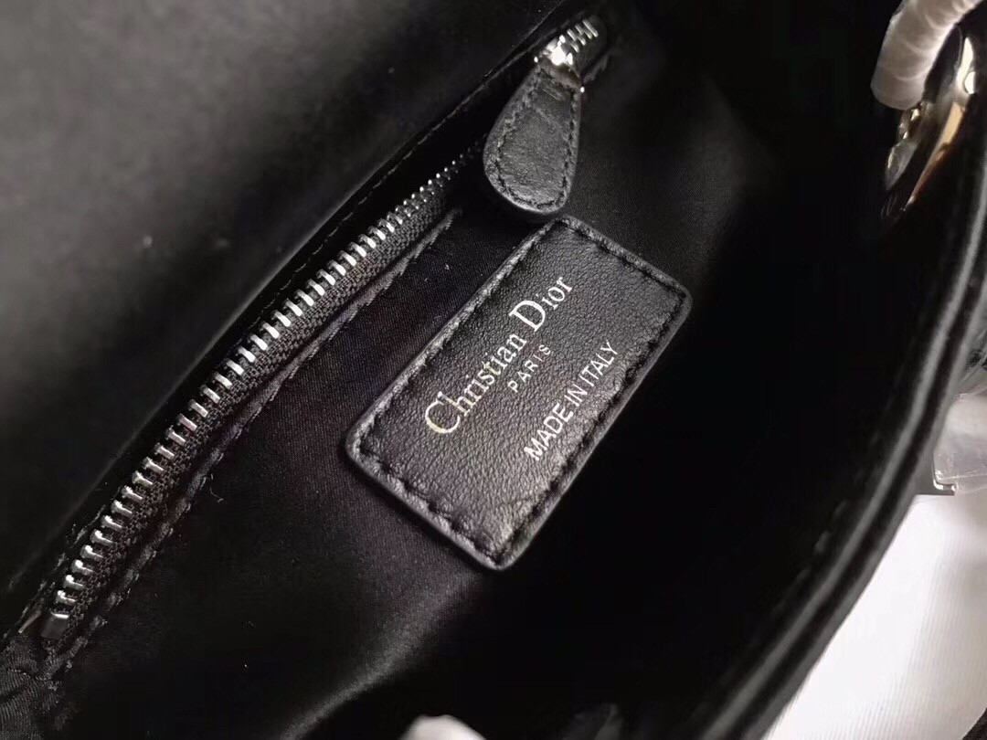 D*or mini lady D*or bag in satin with rhinestones