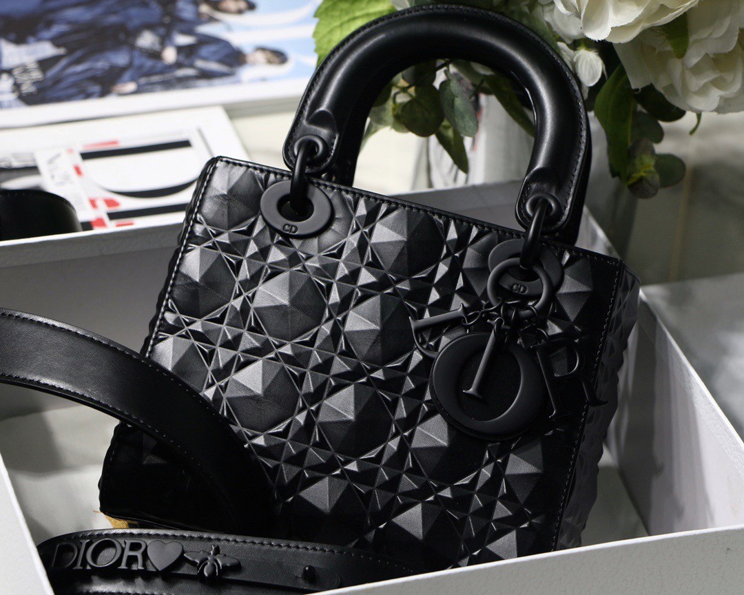 D*or small lady D*or my abcD*or bag in black diamon calfskin