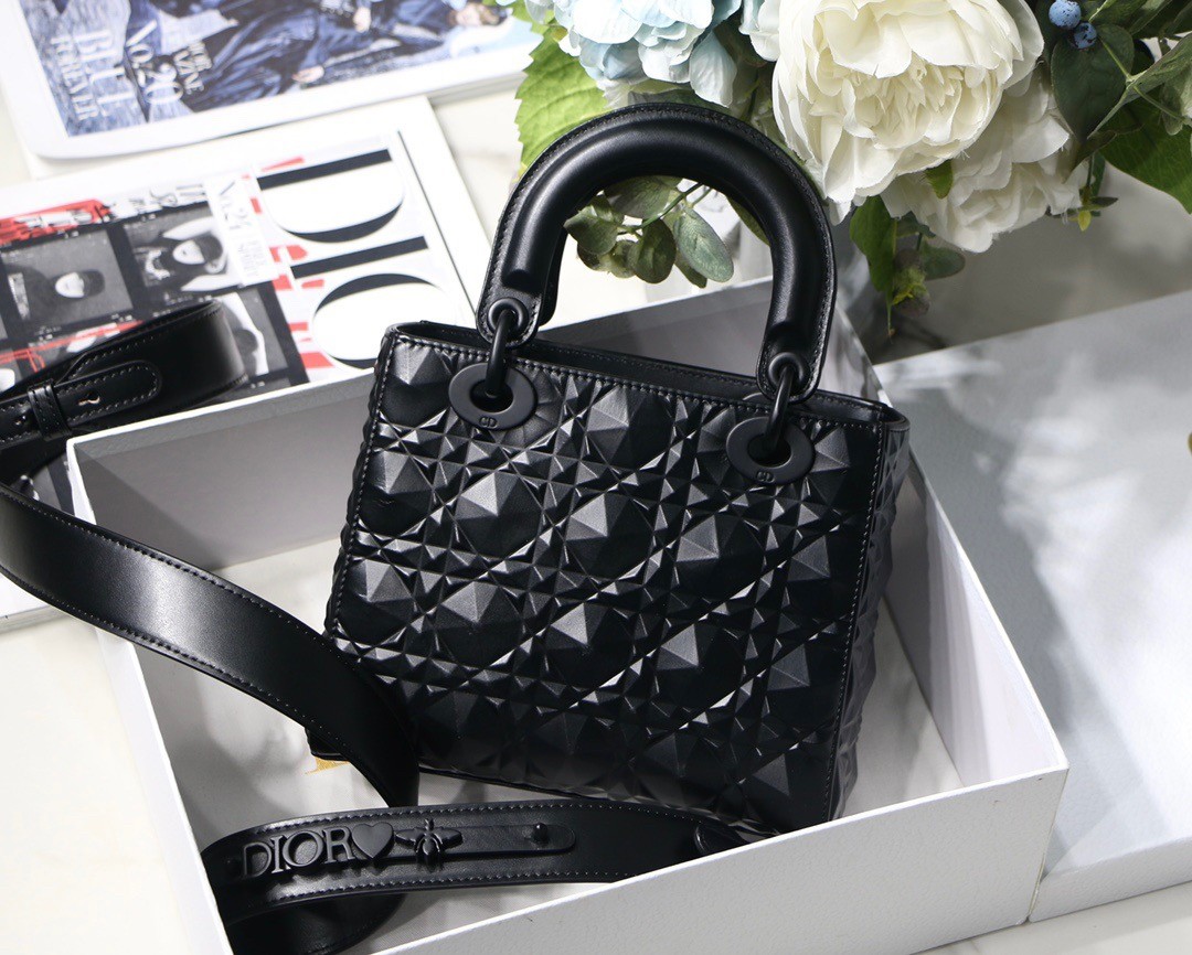 D*or small lady D*or my abcD*or bag in black diamon calfskin