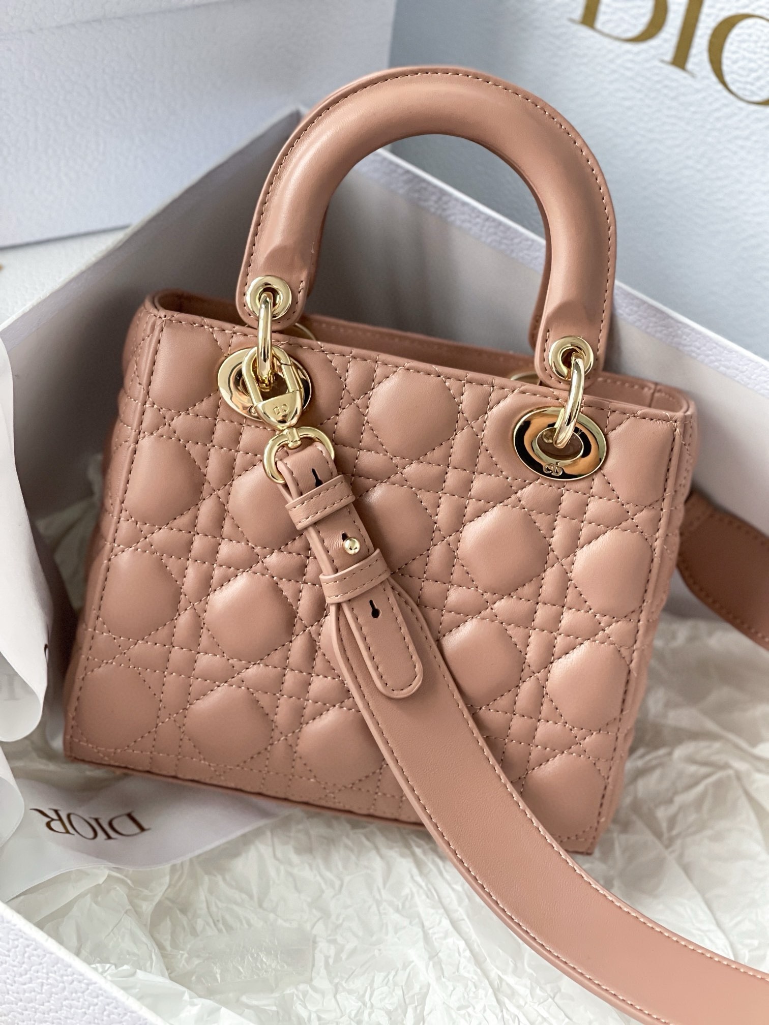D*or small lady D*or my abcD*or bag in blush lambskin
