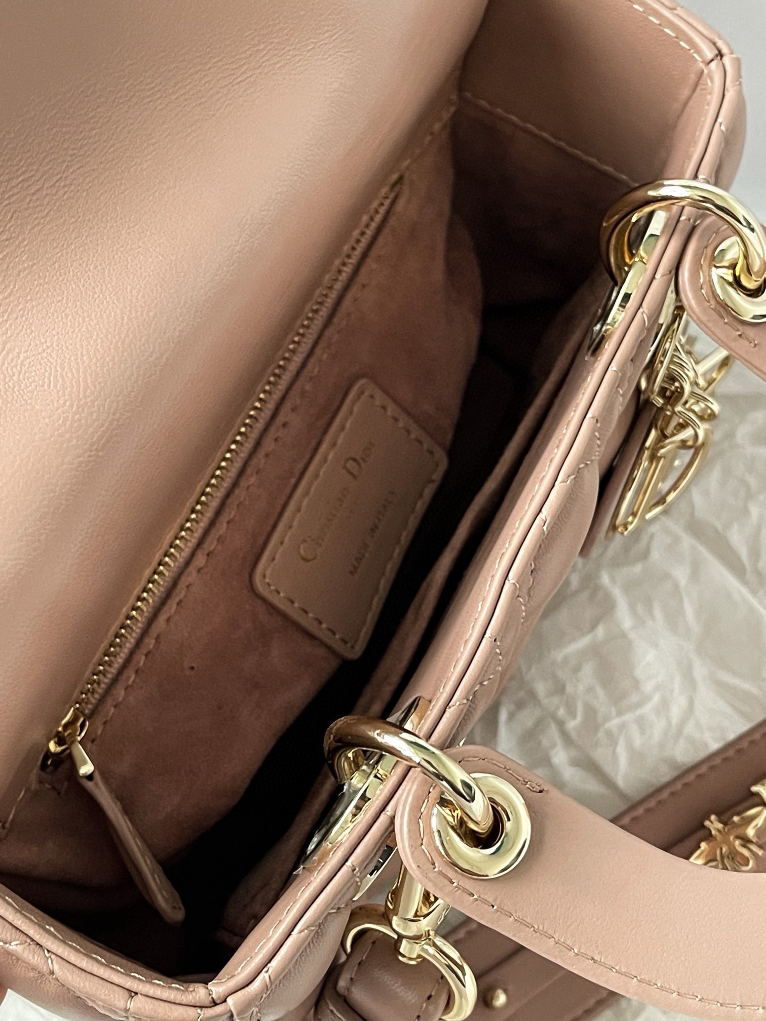 D*or small lady D*or my abcD*or bag in blush lambskin