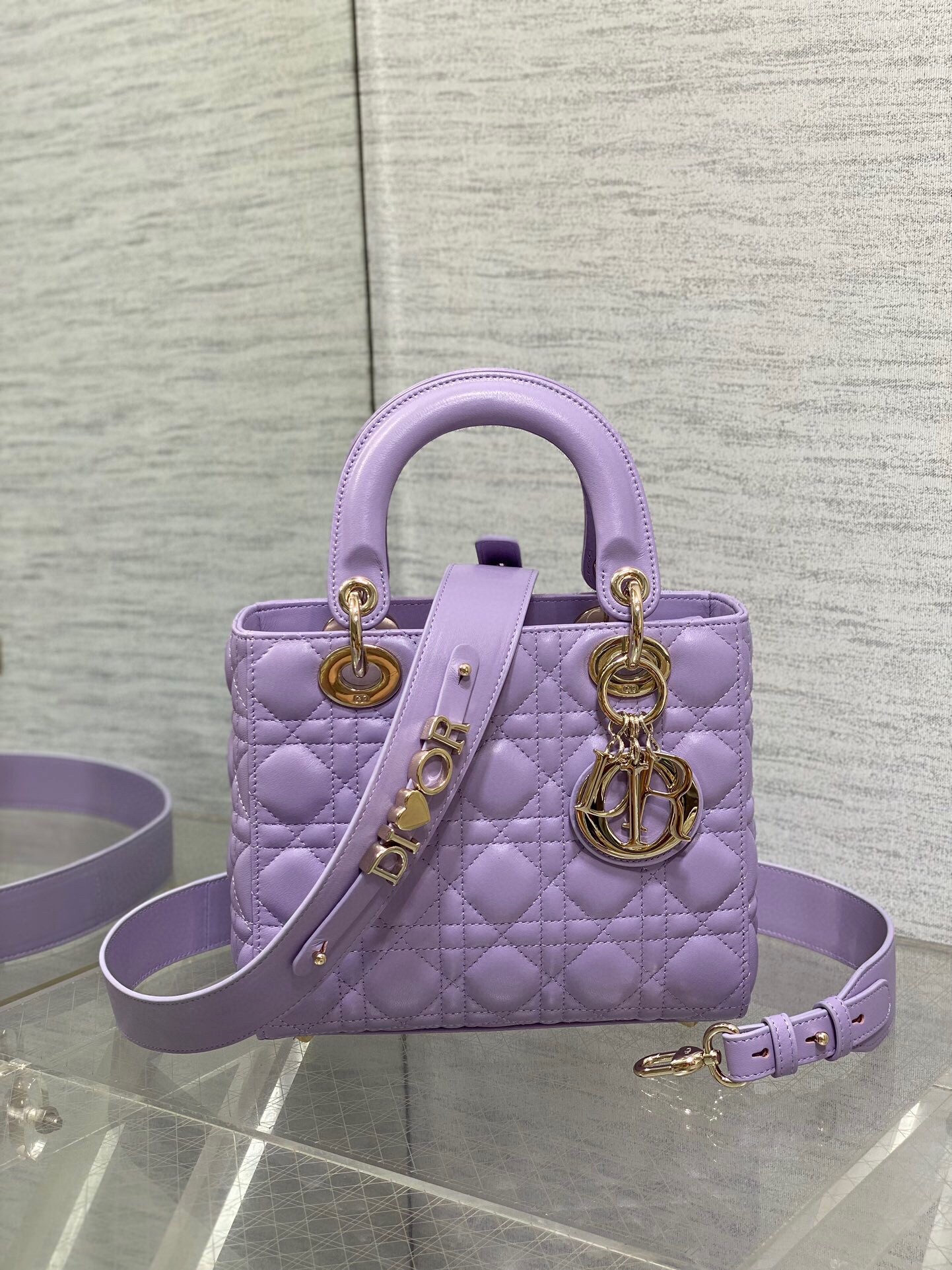 D*or small lady D*or my abcD*or bag in lilas lambskin