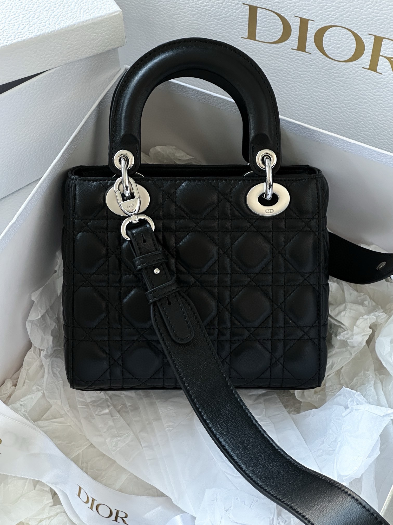 D*or small lady D*or my abcD*or bag in noir lambskin