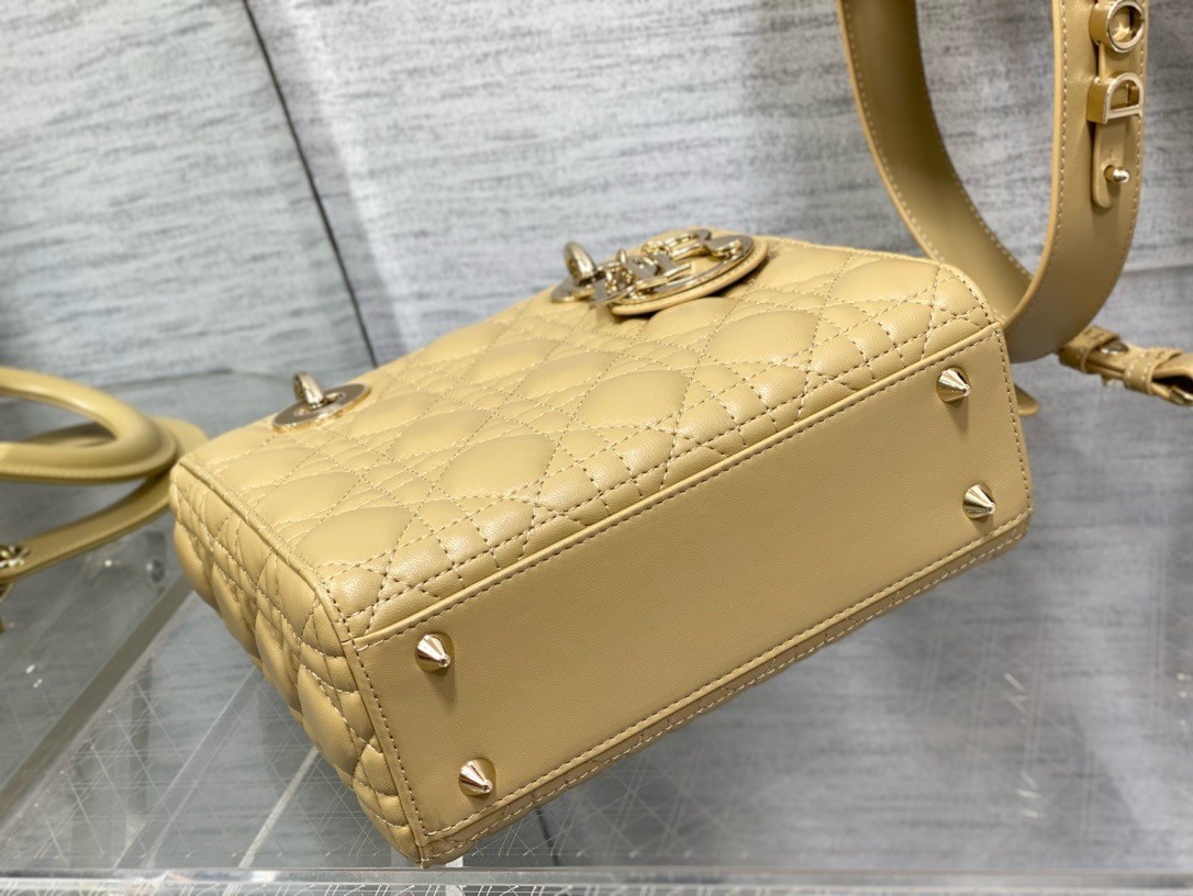 D*or small lady D*or my abcD*or bag in pastel yellow lambskin