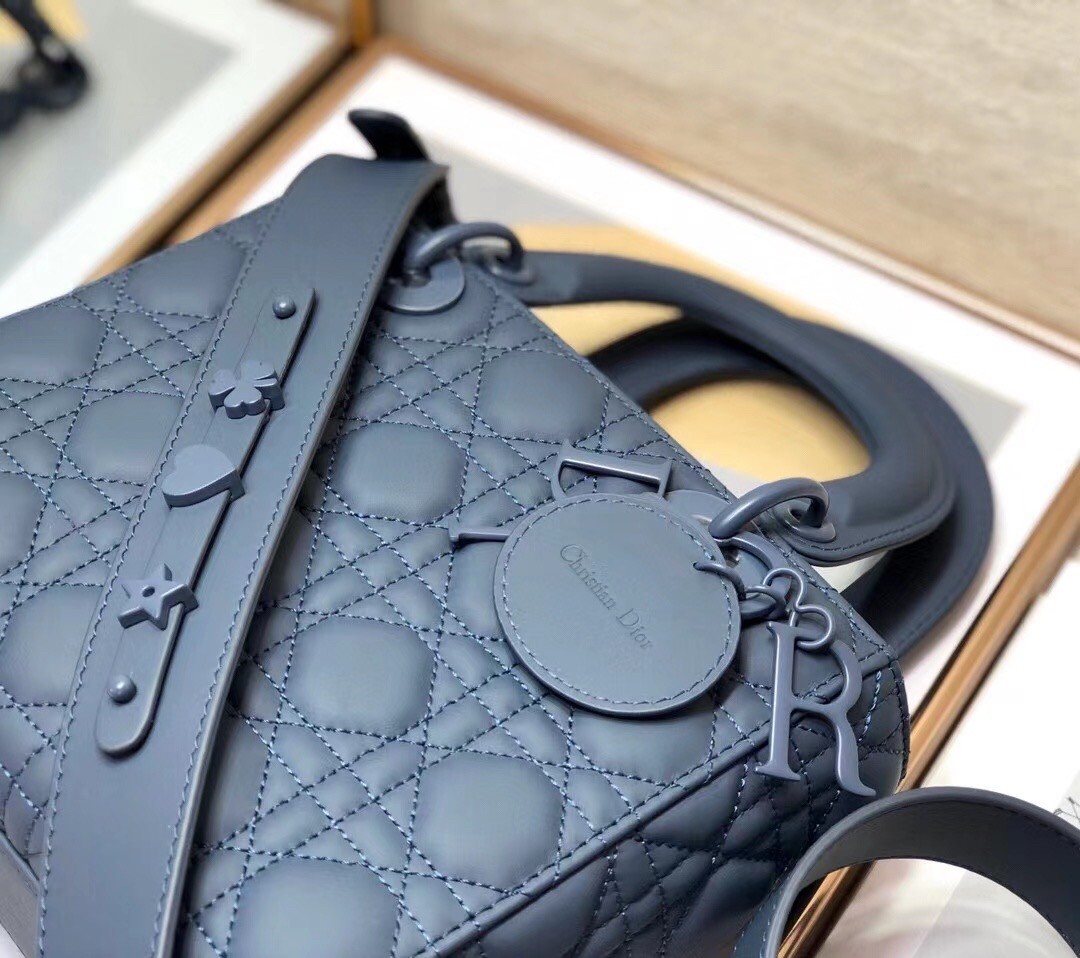 D*or lady D*or my abcD*or bag in blue ultramatte calfskin