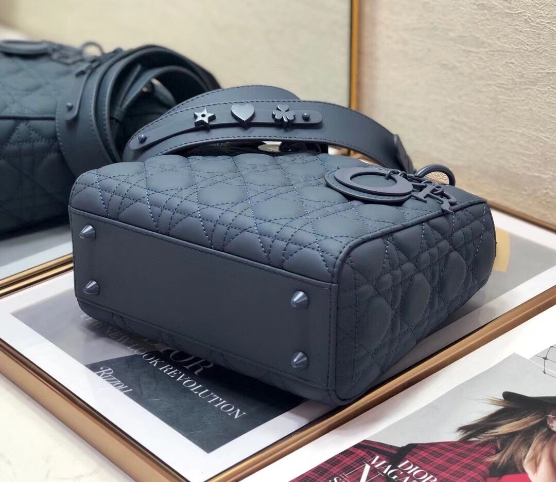 D*or lady D*or my abcD*or bag in blue ultramatte calfskin