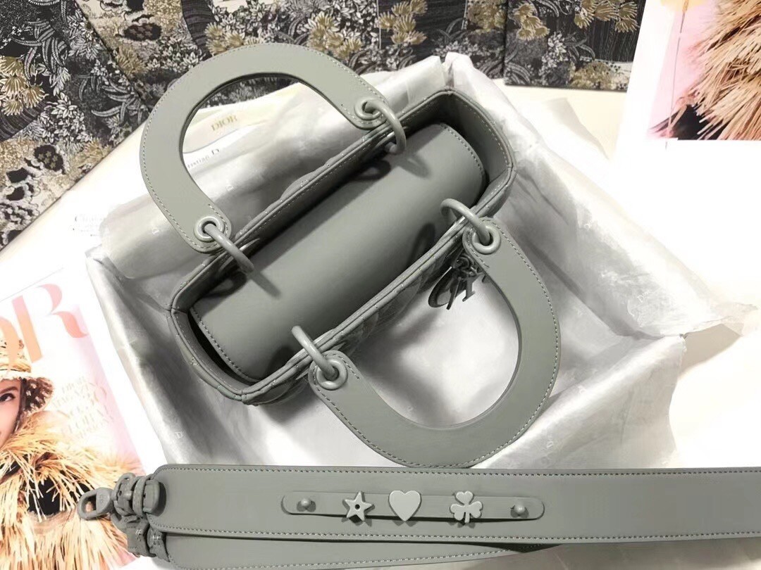 D*or lady D*or my abcD*or bag in gray ultramatte calfskin
