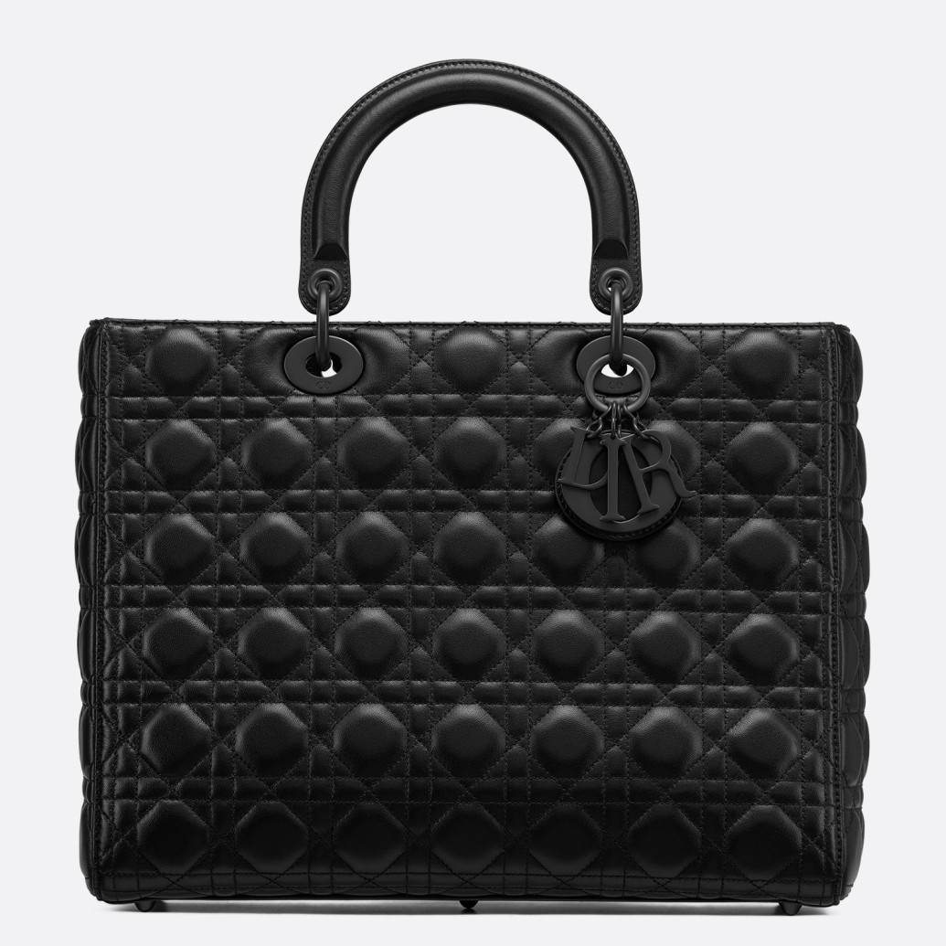 D*or large lady D*or ultra-matte so black bag