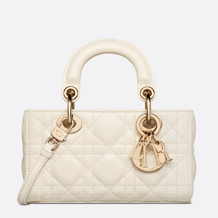 D*or lady d-joy micro bag in white cannage lambskin