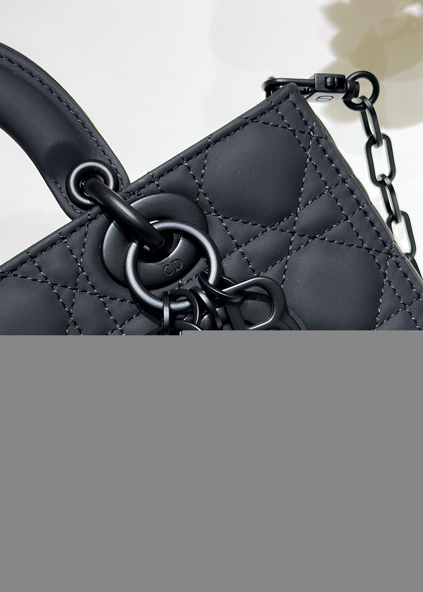 D*or lady d-joy small bag in black ultramatte calfskin