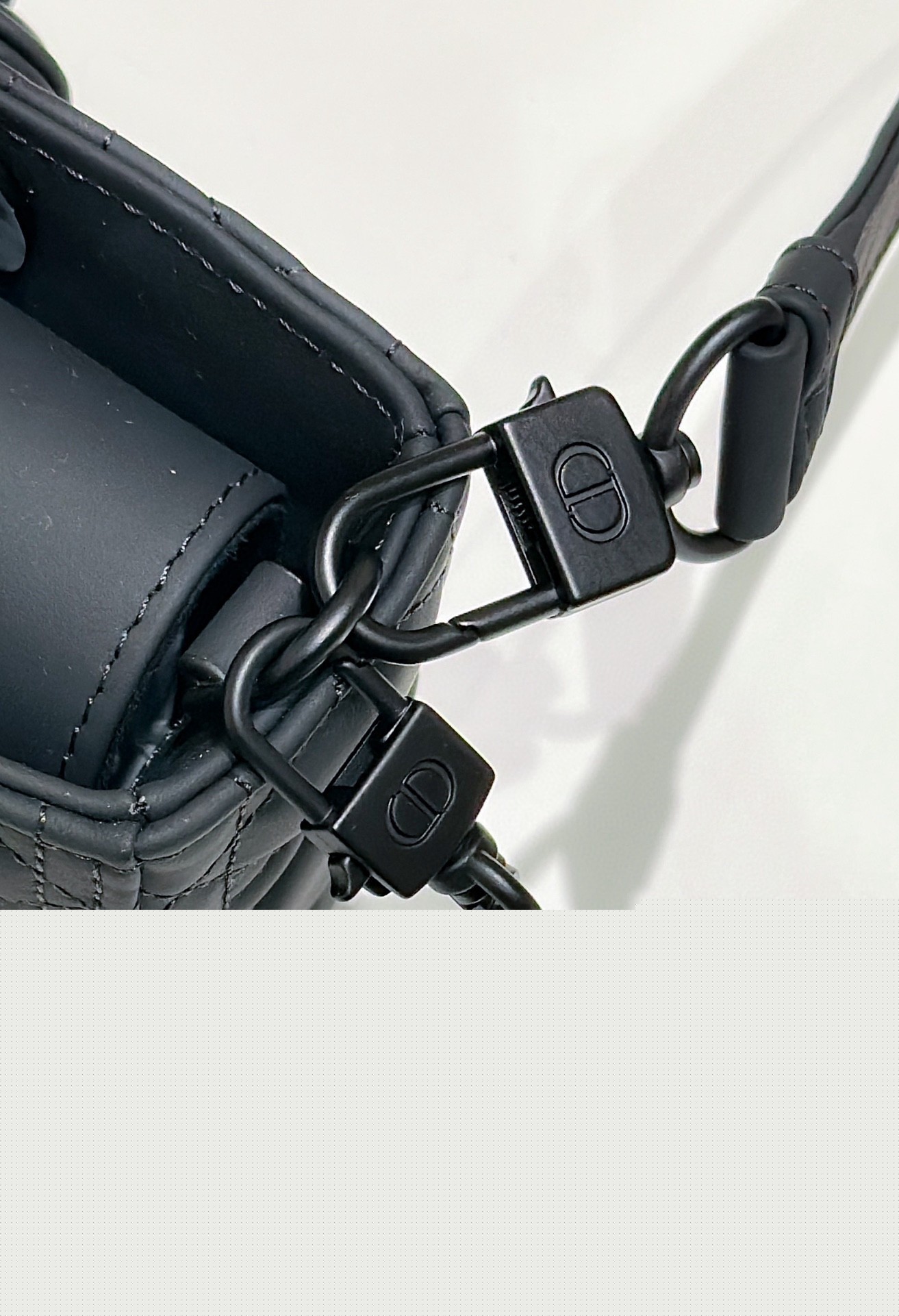 D*or lady d-joy small bag in black ultramatte calfskin