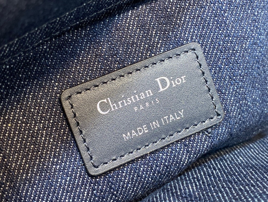 D*or lady d-joy bag in eyelet blue cannage denim