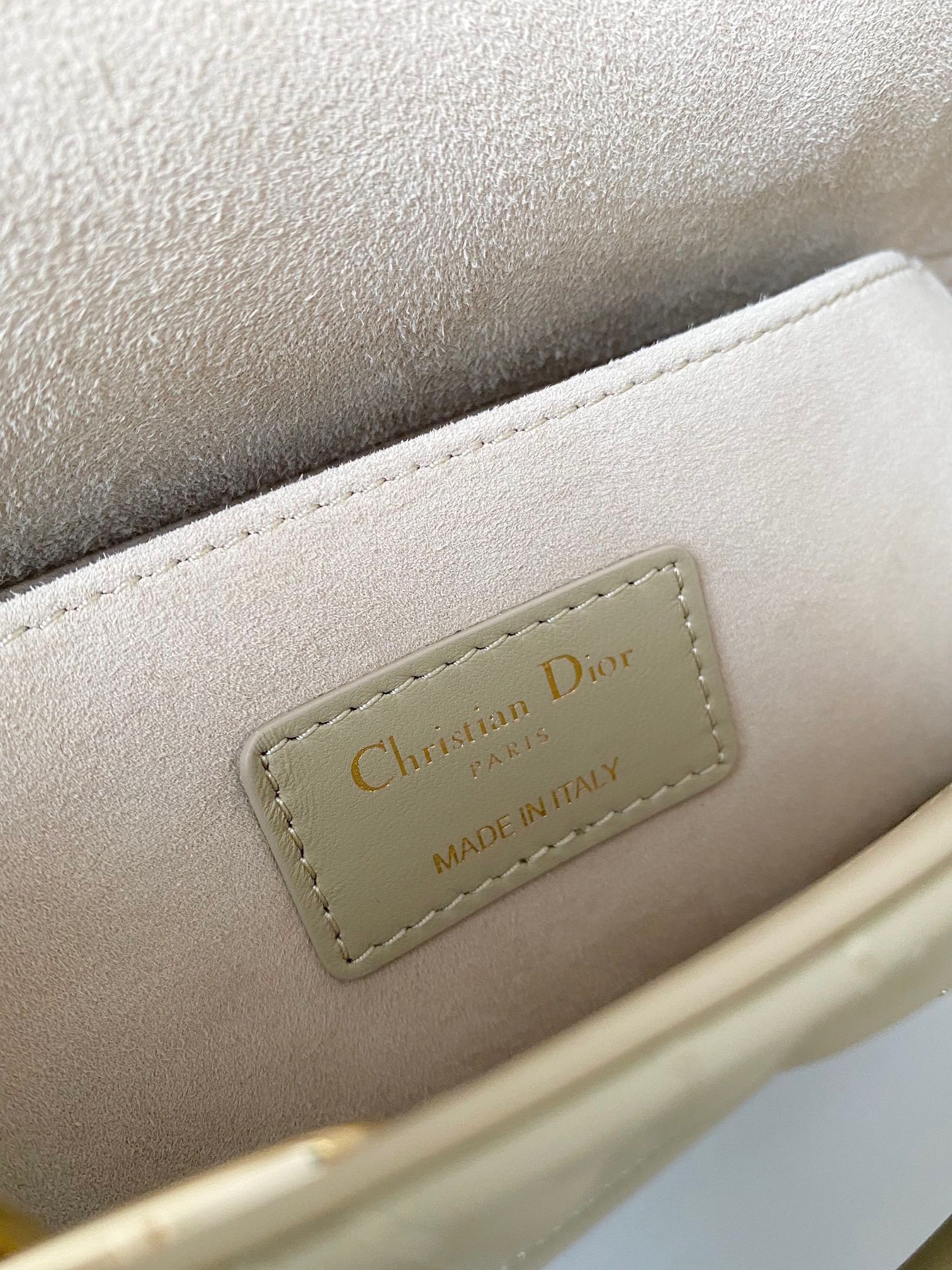 D*or lady d-joy medium bag in sand cannage lambskin