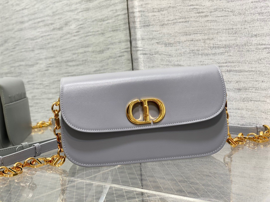 D*or 30 montaigne avenue bag in grey box calfskin