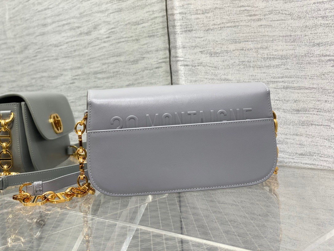 D*or 30 montaigne avenue bag in grey box calfskin