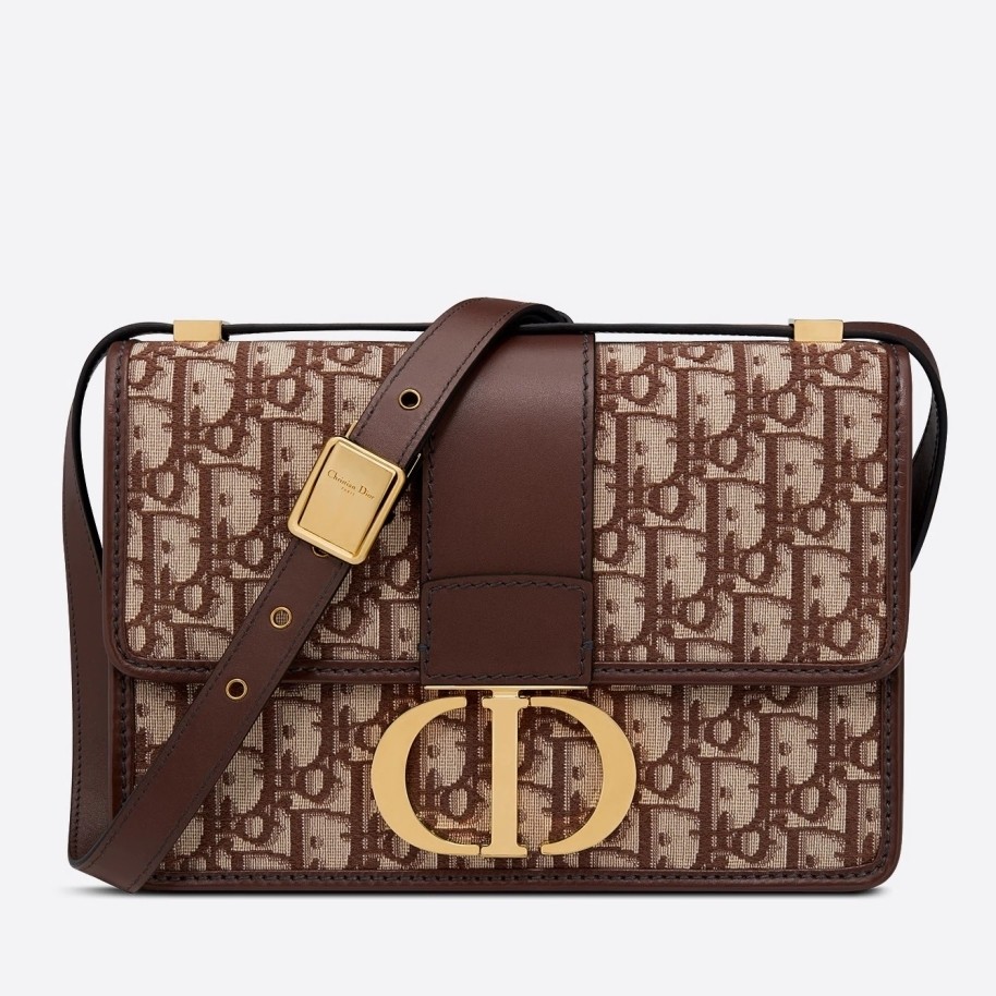 D*or 30 montaigne bag in brown oblique jacquard canvas