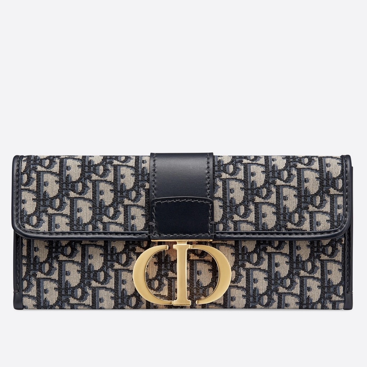 D*or 30 montaigne clutch bag in blue oblique canvas