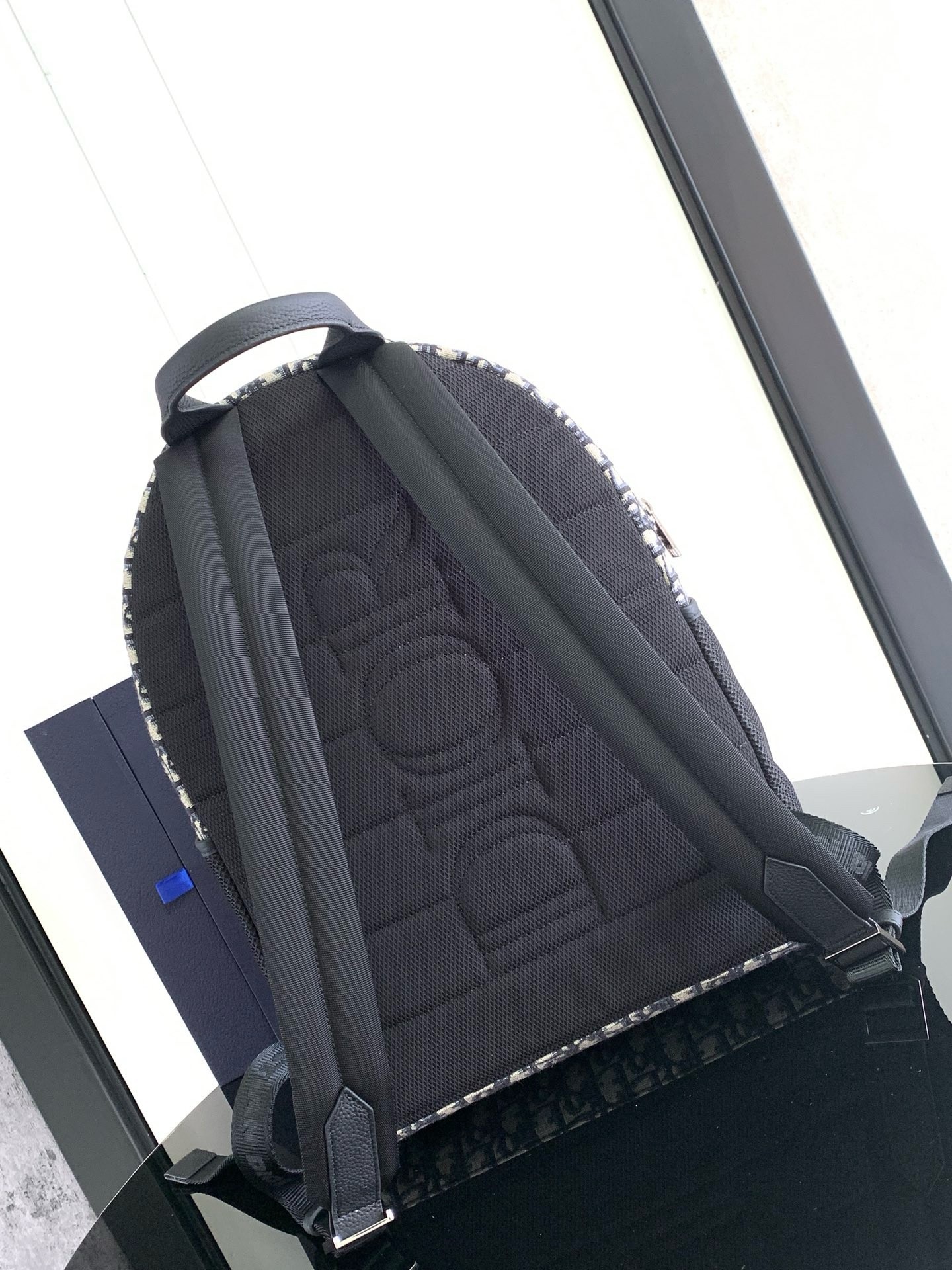 D*or 8 backpack in beige and black D*or oblique jacquard