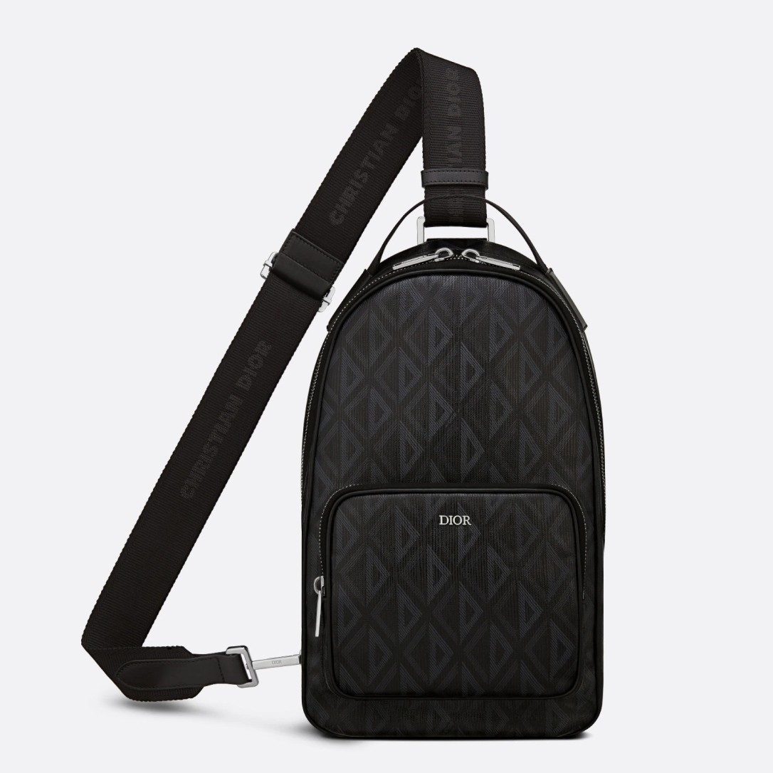 D*or mini rider sling bag in black cd diamond canvas