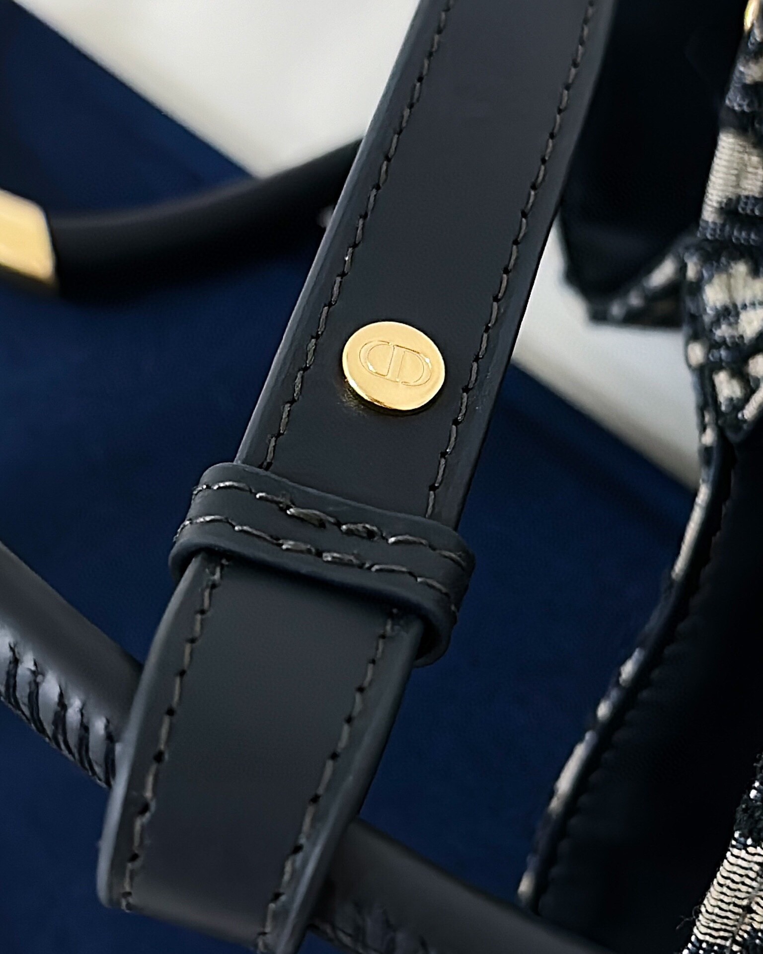 D*or nolita medium bag in blue D*or oblique jacquard