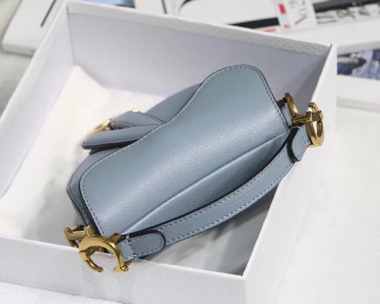 D*or micro saddle bag in grey goatskin