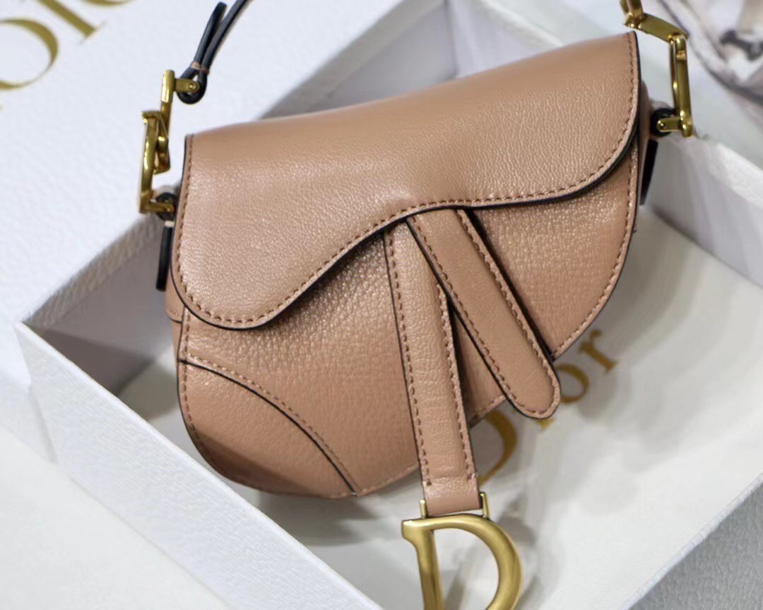 D*or micro saddle bag in poudre goatskin