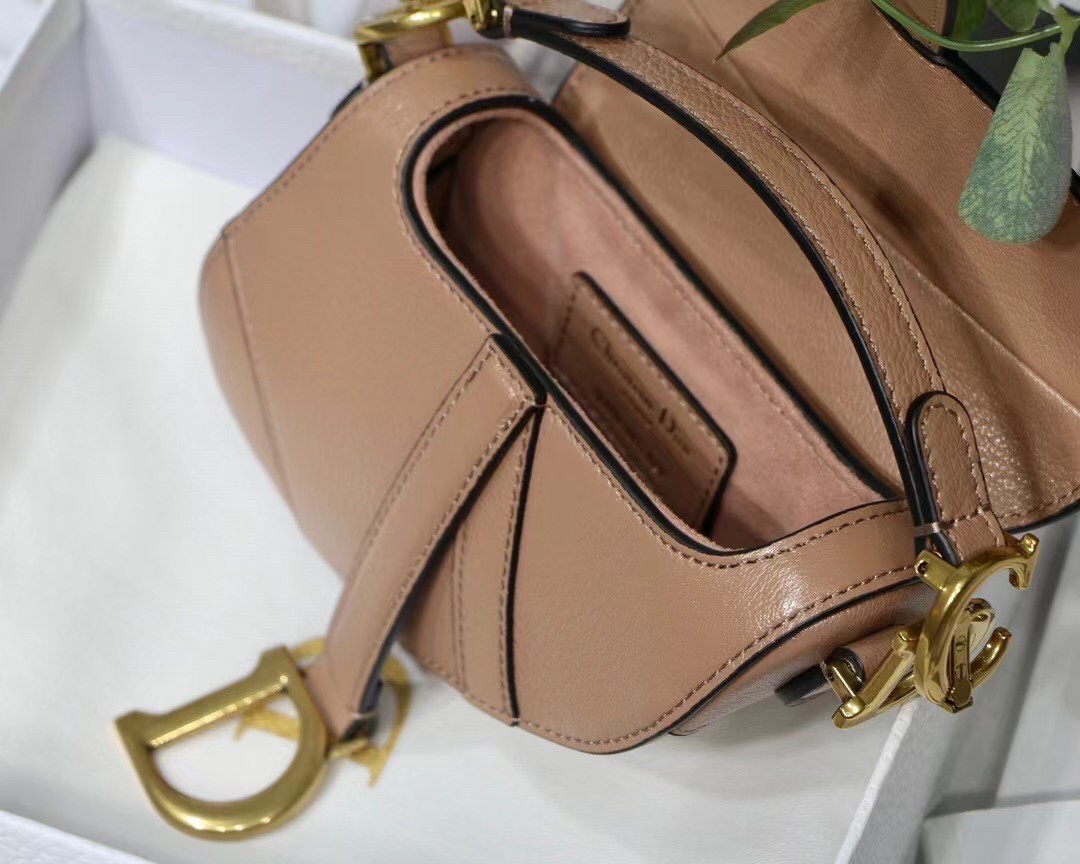 D*or micro saddle bag in poudre goatskin