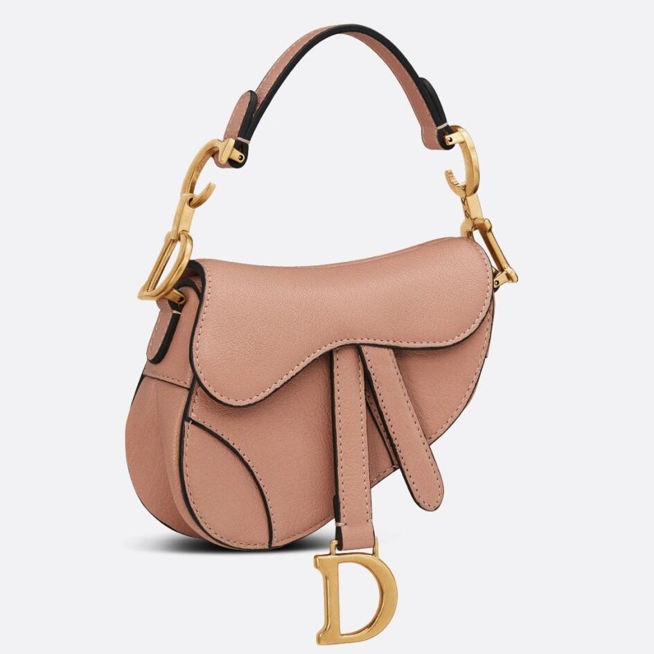 D*or micro saddle bag in poudre goatskin