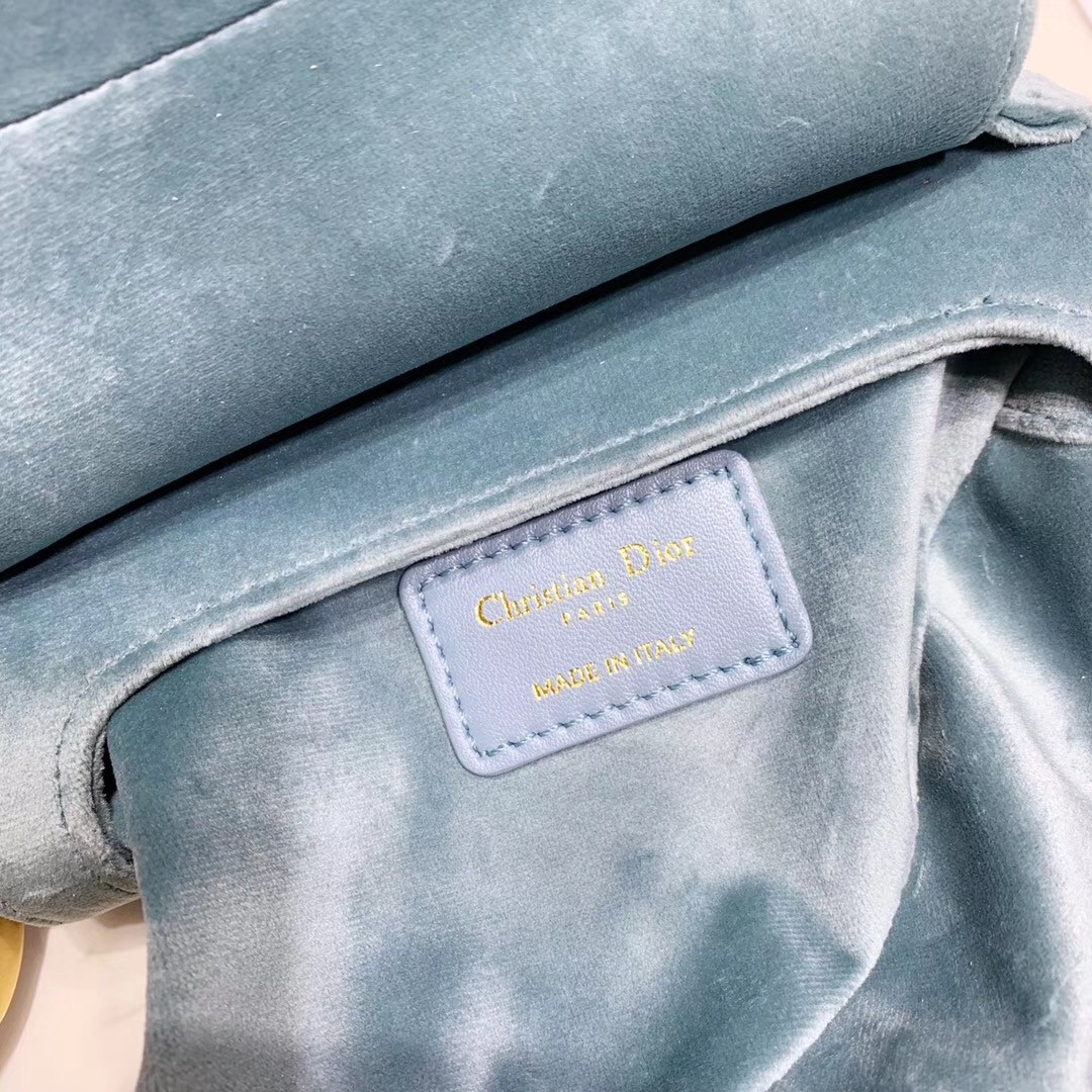 D*or mini saddle bag in sea green velvet