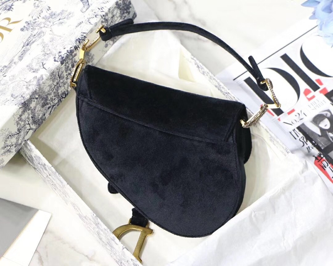 D*or mini saddle bag in black velvet