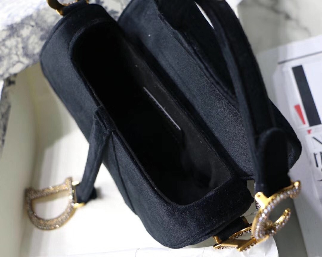 D*or mini saddle bag in black velvet