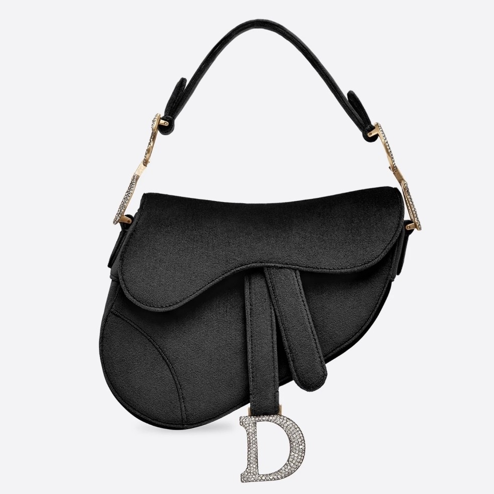 D*or mini saddle bag in black velvet