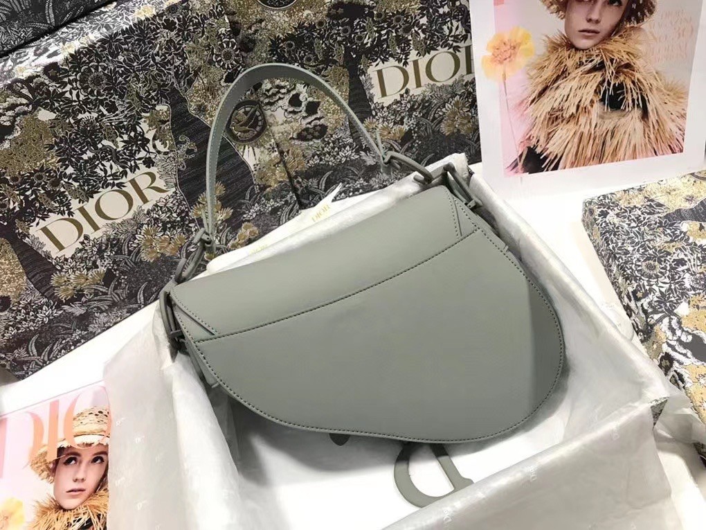 D*or saddle bag in grey ultramatte calfskin
