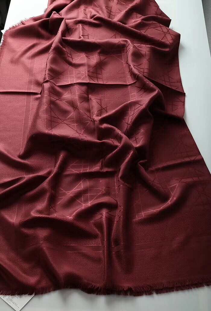 ch**an D*or bordeaux cannage shawl 140 cm