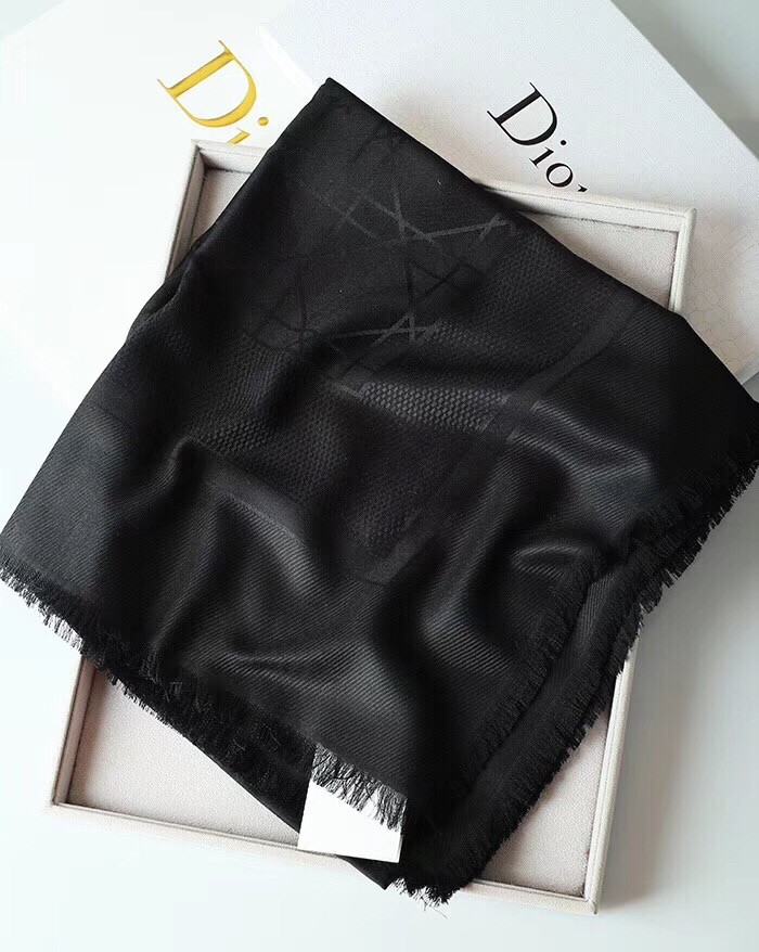 ch**an D*or black cannage shawl 140 cm